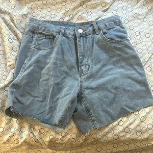 SHEIN High Waist Blue Jean Shorts